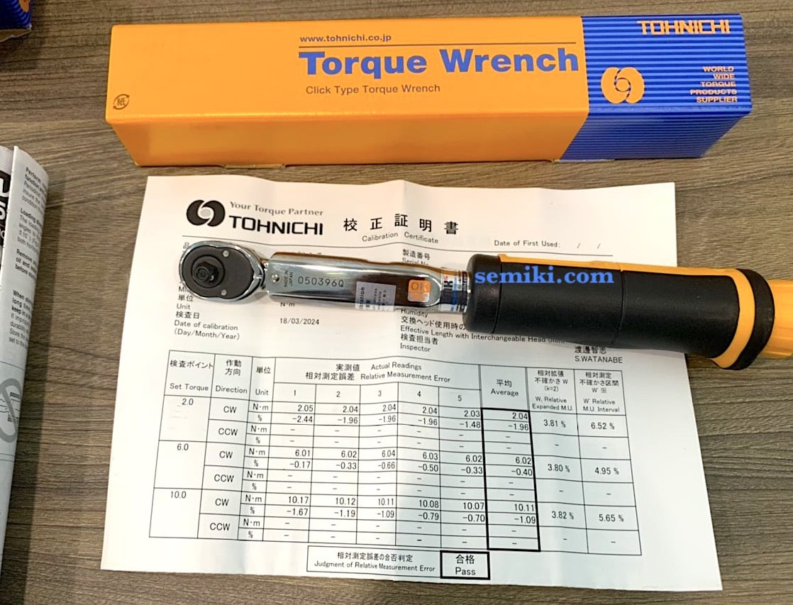 Ảnh minh họa TOHNICHI QL100 cờ lê định lực 20-100 kgf.cm, 1/4″ Square Drive 2