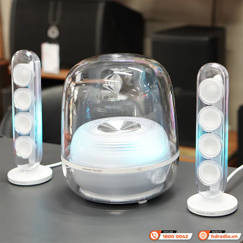Ảnh minh họa Loa Harman Kardon SoundSticks 5 Wi-Fi, 190W RMS, Bass 13cm, Bluetooth 6.0, AirPlay, Google Cast, Spotify Connect, Đèn LED nháy theo nhạc 3