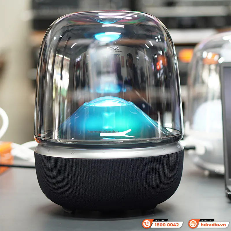 Ảnh minh họa Loa Harman Kardon Aura Studio 5 Wi-Fi, Wi-Fi 6, Bluetooth 6.0, LED 360°, Công suất 160W, AirPlay, Google Cast, Spotify Connect 2