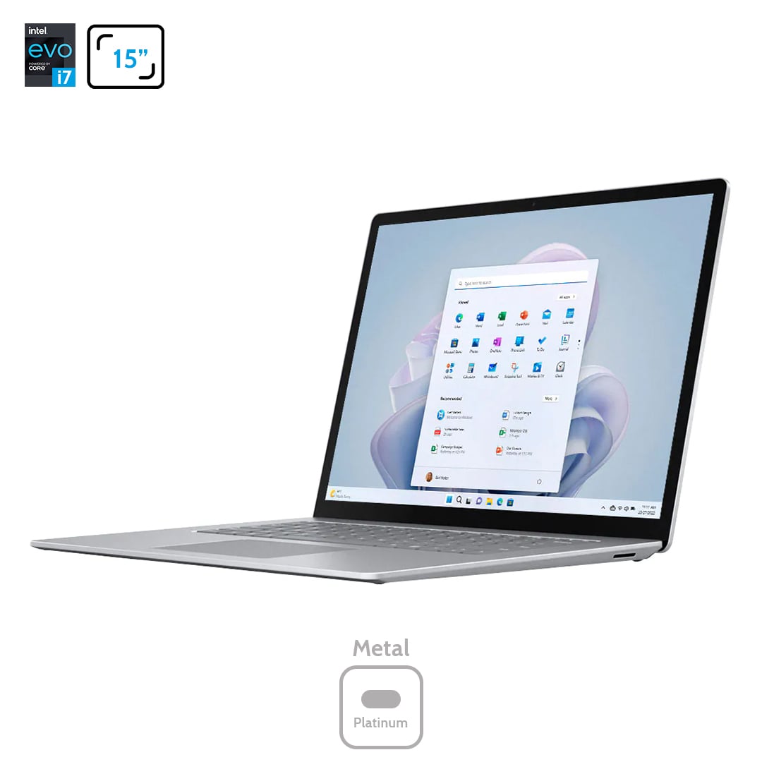 Ảnh minh họa Surface Laptop 5 15″ Platinum + Black Intel Evo 12th Core i7 Ram 8Gb SSD 512GB New 3
