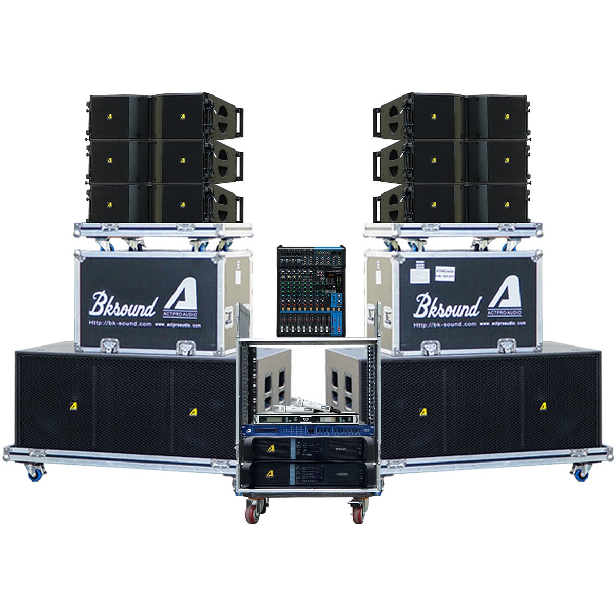 Dàn Line Array Passive Actpro DA05 (6 Full Array Bass Đôi 30 HQL 212 + 2 Sub Hơi Bass Đôi 50 + 2 Đẩy...)