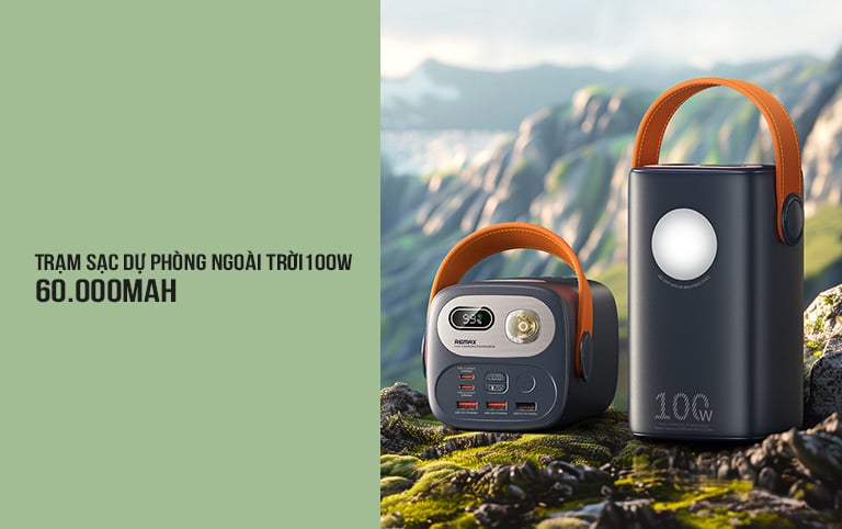Ảnh minh họa Trạm sạc dự phòng ngoài trời 100W 60000mAh Remax RPP-100 1