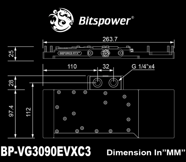 Ảnh minh họa Bitspower Classic VGA Water Block for EVGA GeForce RTX 3090 XC3 series 1