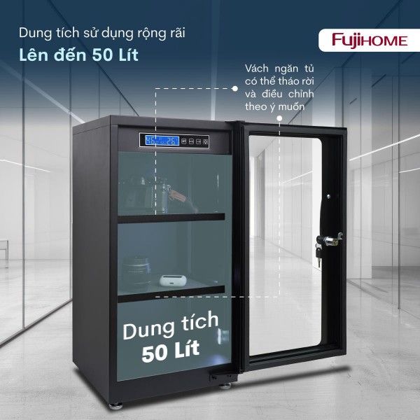Ảnh minh họa Tủ chống ẩm thế hệ mới Fujihome DC-50E 50L 1