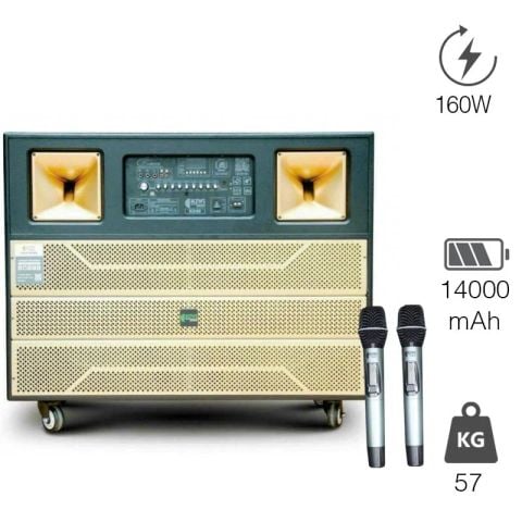Loa Tủ Kéo Kiwi K240, Công Suất 1200W, Bluetooth, RCA, USB, TF Card