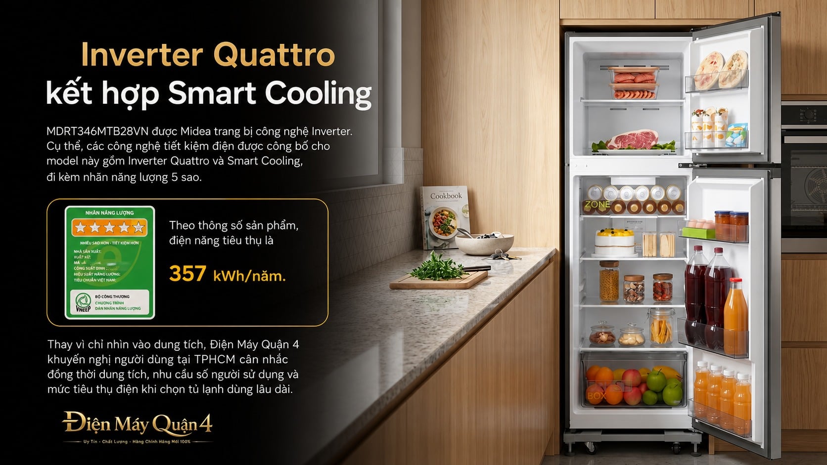 Ảnh minh họa Tủ lạnh 2 cánh Midea 236 lít MDRT346MTB28VN 2