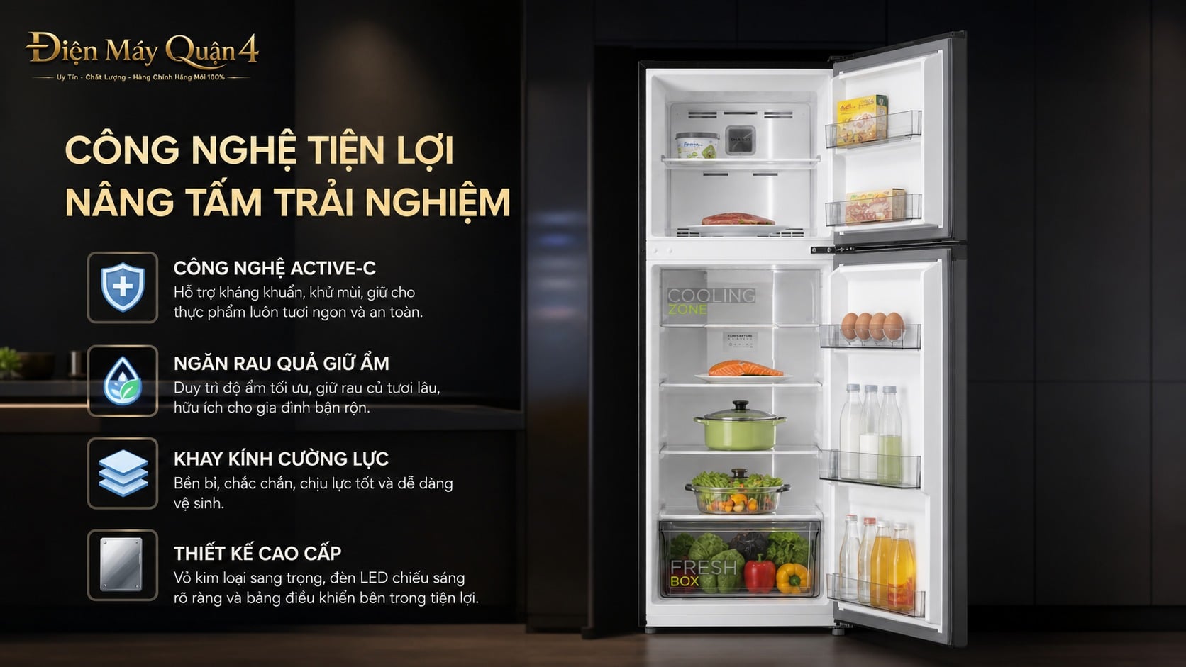 Ảnh minh họa Tủ lạnh 2 cánh Midea 236 lít MDRT346MTB28VN 3