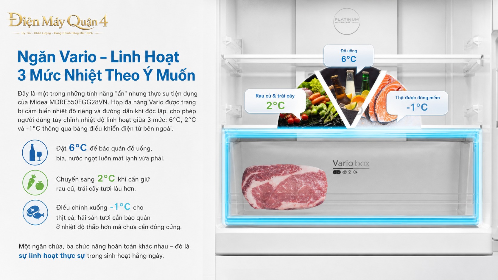 Ảnh minh họa Tủ lạnh 4 cửa Midea 410 lít MDRF550FGG28VN 2