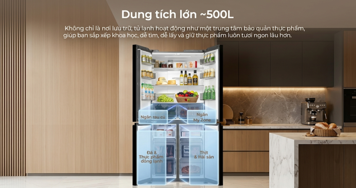 Ảnh minh họa Tủ lạnh AQUA Multidoor 506 lít 2026 (AQR-M570XA(FS)) 2