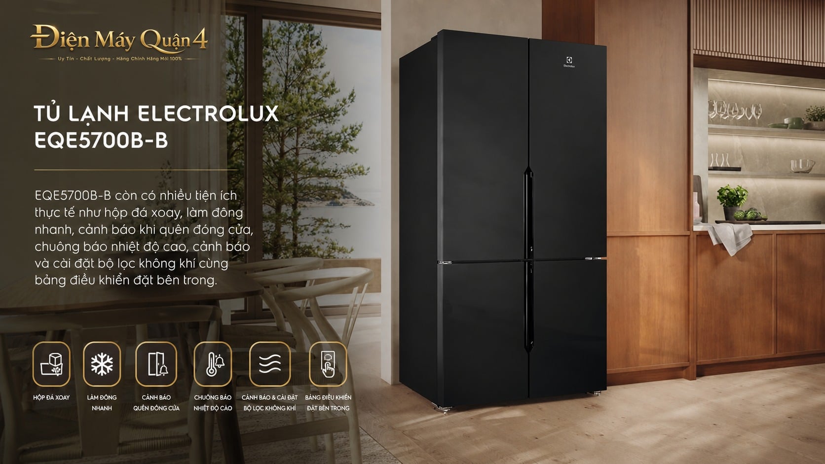 Ảnh minh họa Tủ lạnh Electrolux 4 cánh Serie 700 564 lít EQE5700B-B 1
