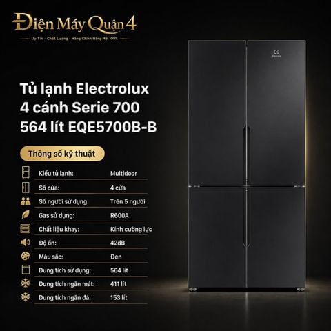 Tủ lạnh Electrolux 4 cánh Serie 700 564 lít EQE5700B-B