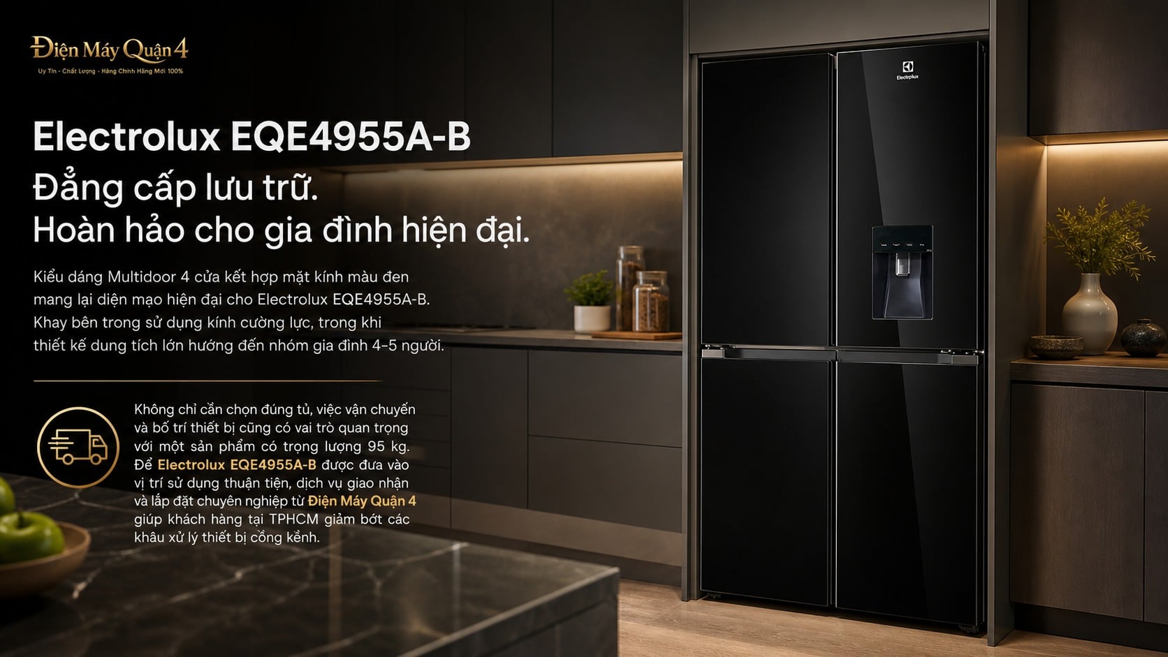 Ảnh minh họa Tủ lạnh Electrolux 4 cánh Serie 800 495 lít EQE4955A-B 1