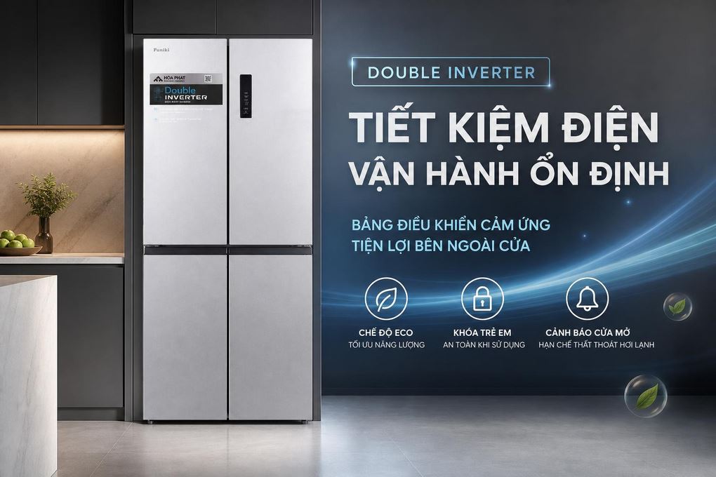 Ảnh minh họa Tủ lạnh Funiki Inverter 415 lít Multi Door HR M8415SS 1