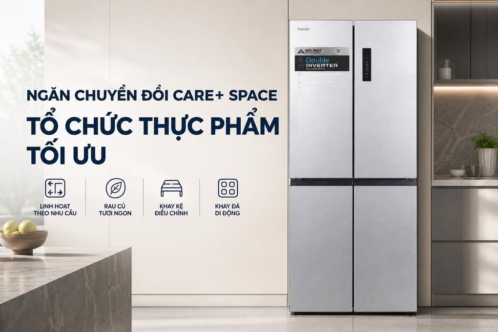 Ảnh minh họa Tủ lạnh Funiki Inverter 415 lít Multi Door HR M8415SS 2