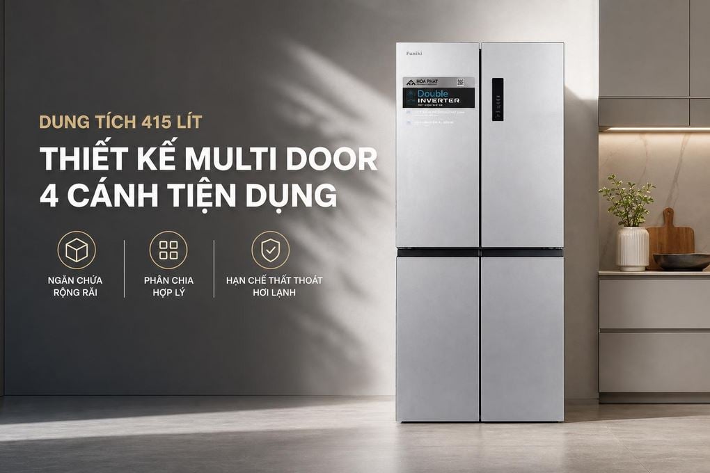 Tủ lạnh Funiki Inverter 415 lít Multi Door HR M8415SS