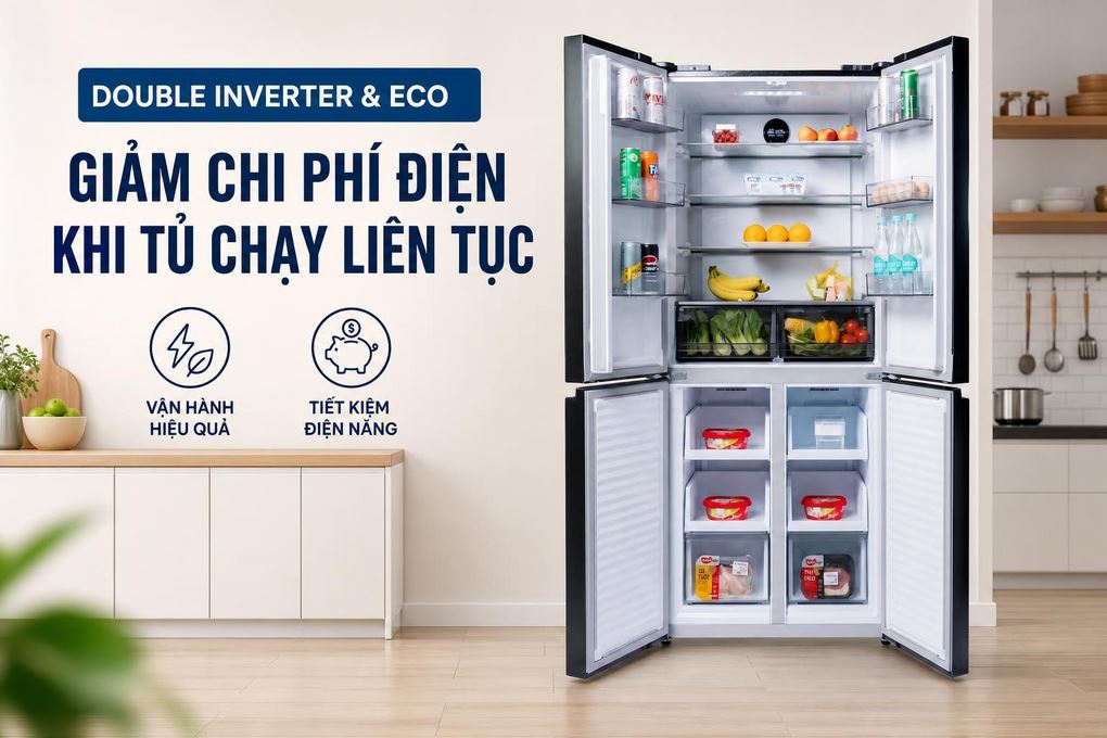 Ảnh minh họa Tủ lạnh Funiki Inverter 503 lít Multi Door HR M8503TB 3