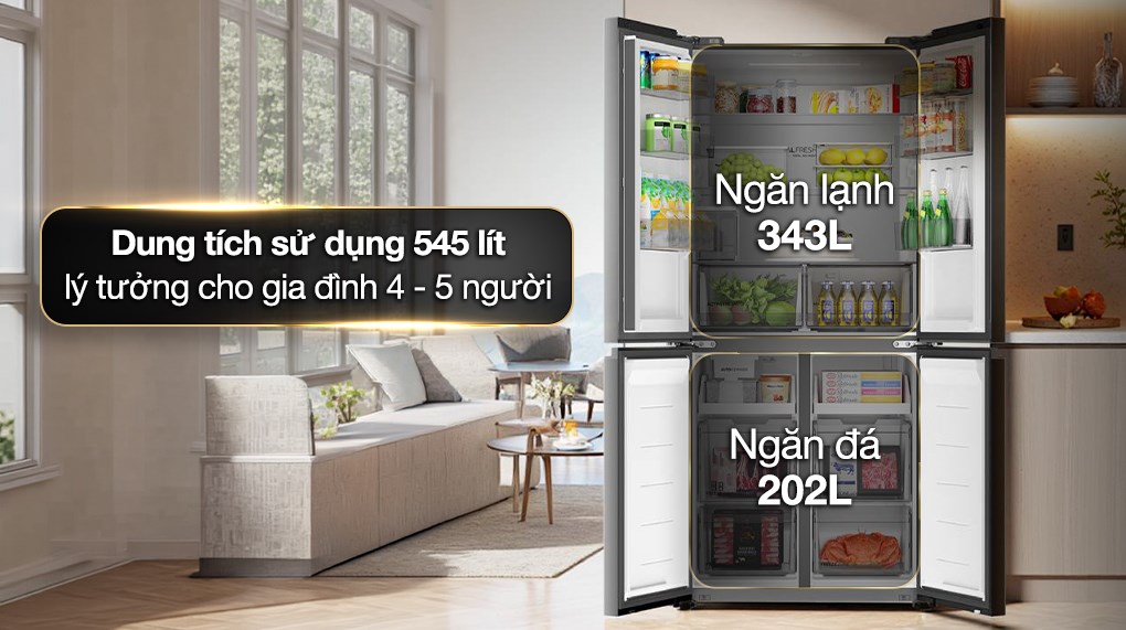 Ảnh minh họa Tủ lạnh Haier Inverter 545 lít Multi Door HM650AGWVNU1 2