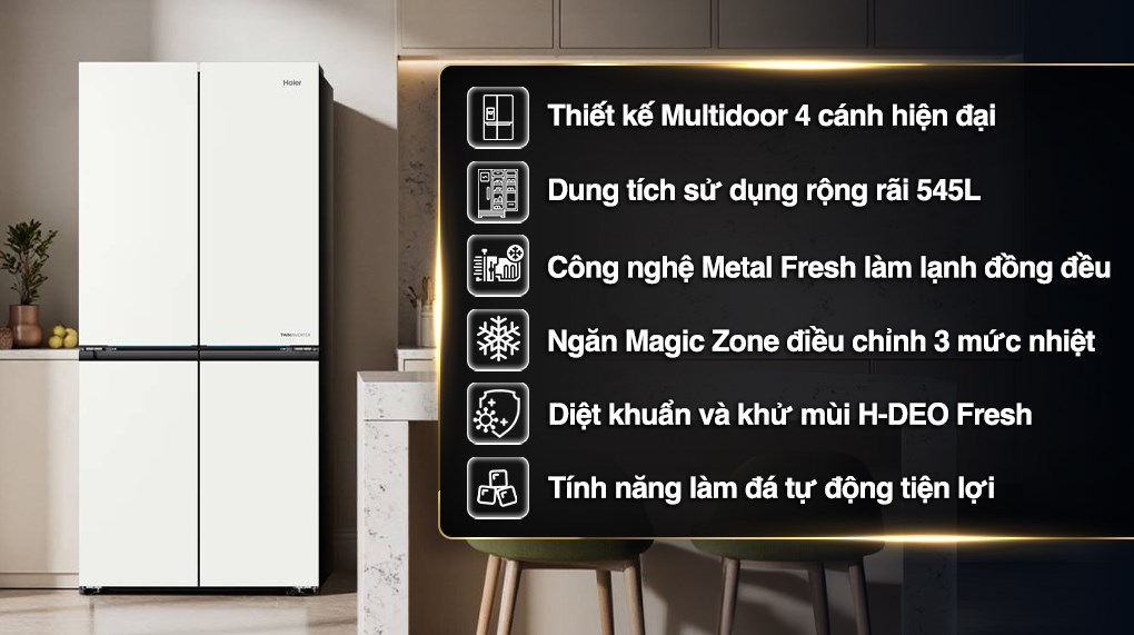 Tủ lạnh Haier Inverter 545 lít Multi Door HM650AGWVNU1