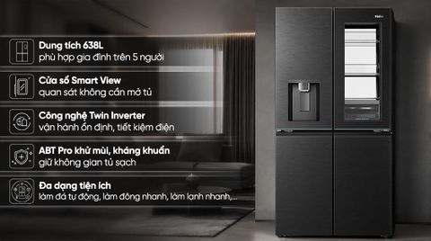 Tủ lạnh Haier Inverter 638 lít Multi Door HM800ASWMBVNU1