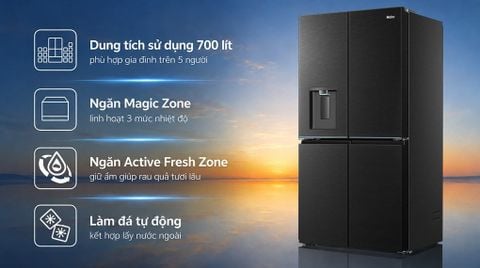Tủ lạnh Haier Inverter 700 lít Multi Door HM829AWMBVNU1