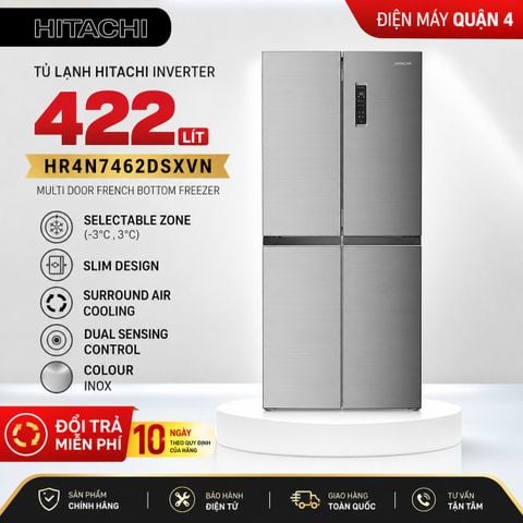 Tủ lạnh Hitachi Inverter 422 lít HR4N7462DSXVN