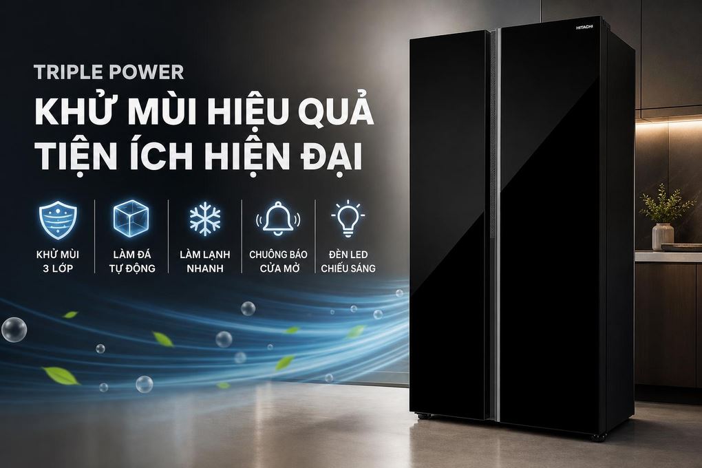 Ảnh minh họa Tủ lạnh Hitachi Inverter 653 lít Side By Side HRSN9713ESAUVN 2