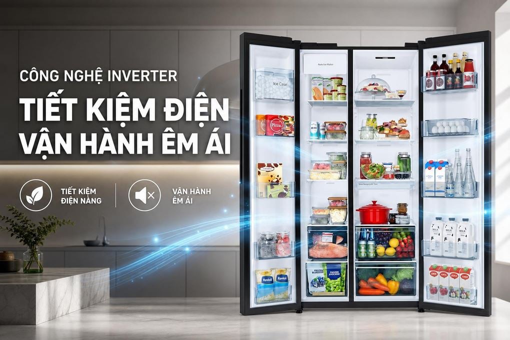 Ảnh minh họa Tủ lạnh Hitachi Inverter 653 lít Side By Side HRSN9713ESAUVN 3