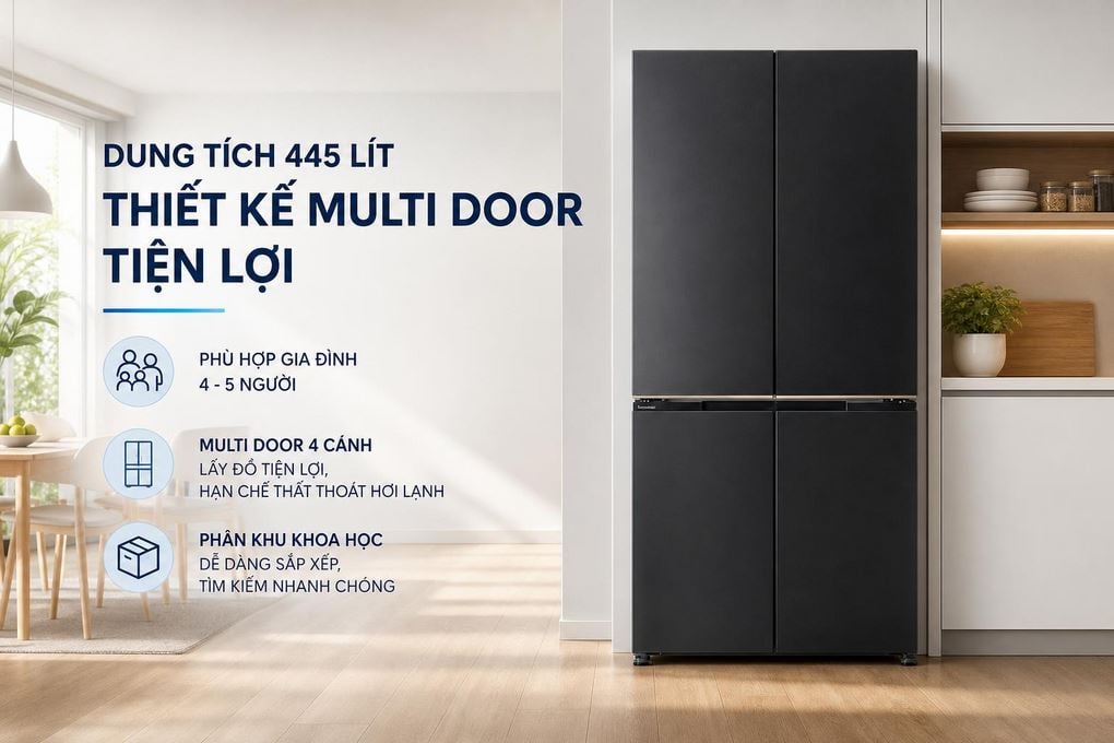 Ảnh minh họa Tủ lạnh Panasonic Inverter 445 lít Multi Door NR-XZ520CWKV 3