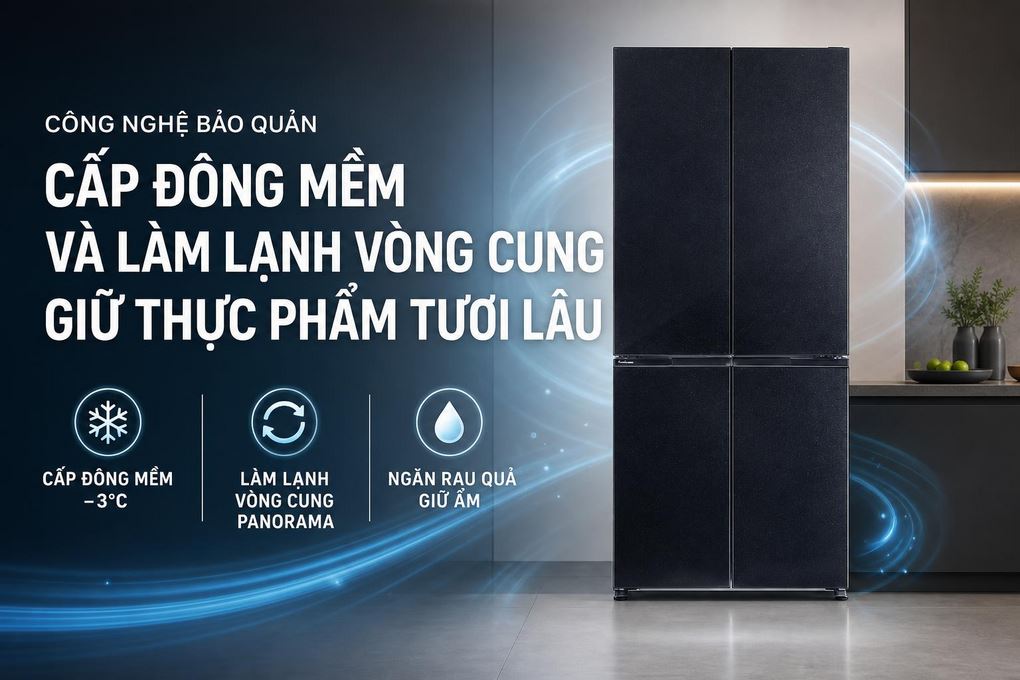 Ảnh minh họa Tủ lạnh Panasonic Inverter 482 lít Multi Door NR-XZ550HGKV 2