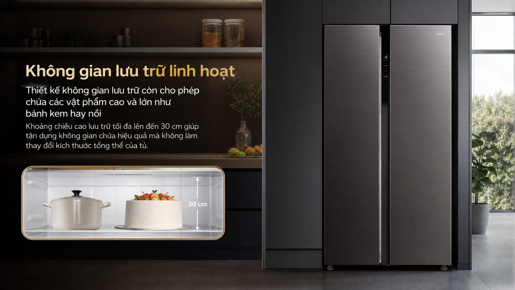 Ảnh minh họa Tủ Lạnh Side By Side Midea 555L MDRS710FGG28VN 2