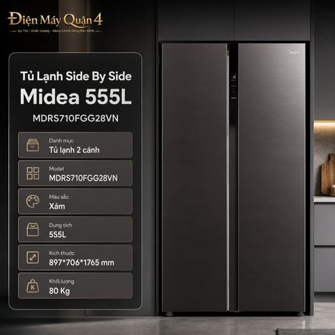 Tủ Lạnh Side By Side Midea 555L MDRS710FGG28VN