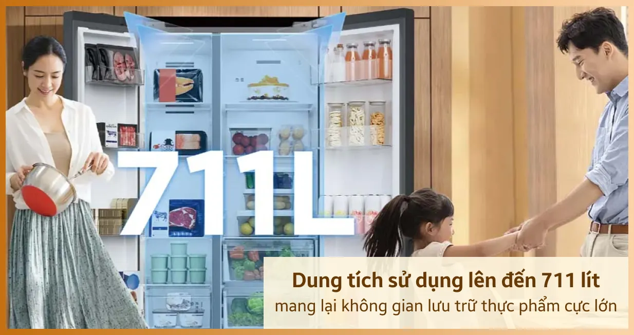Ảnh minh họa Tủ lạnh Toshiba side by side 711 lít 2025 (GR-RS910WI-PGV(06)-MG) 2