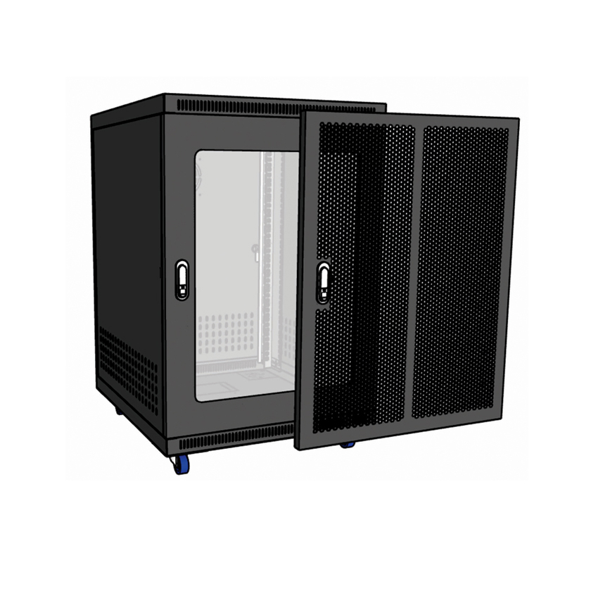 Tủ mạng 15U-D600 màu đen (treo tường)