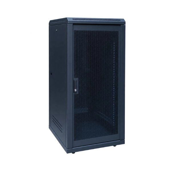 Tủ Mạng 27U Sâu D600 Cửa Lưới Màu Đen (TM276BN-C)