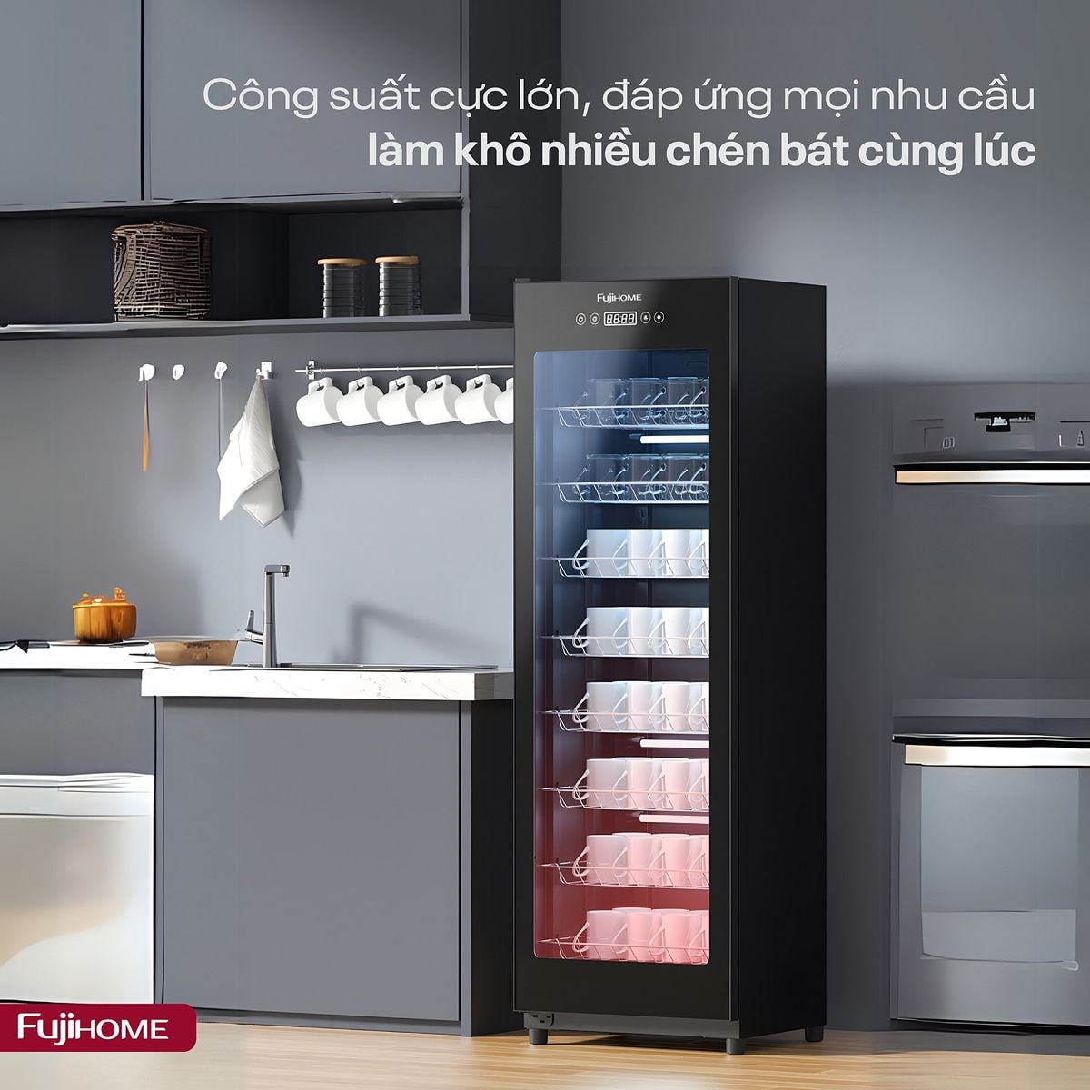 Ảnh minh họa Tủ sấy chén bát tiệt trùng Fujihome DD180 1