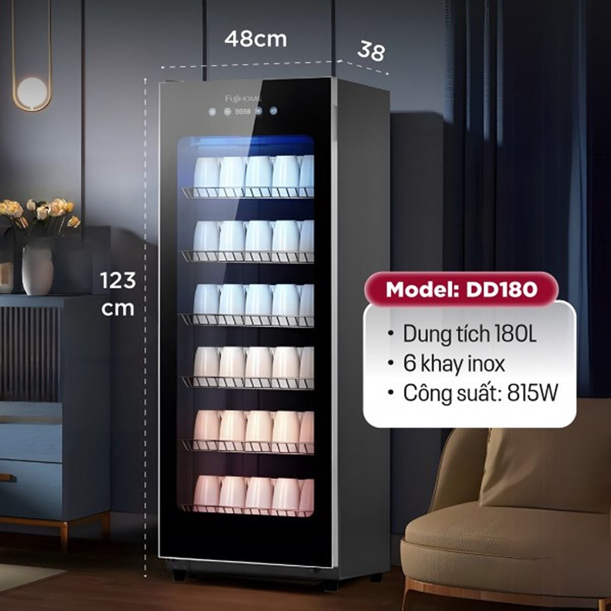 Ảnh minh họa Tủ sấy chén bát tiệt trùng Fujihome DD220 1
