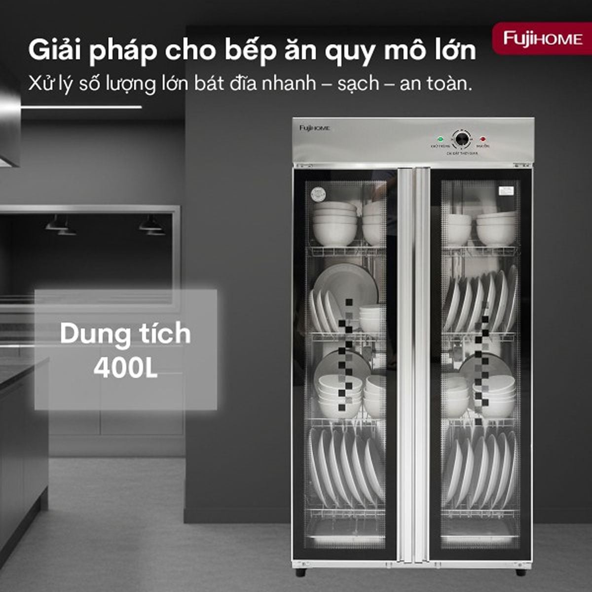 Ảnh minh họa Tủ sấy chén bát tiệt trùng Fujihome DD300A 1