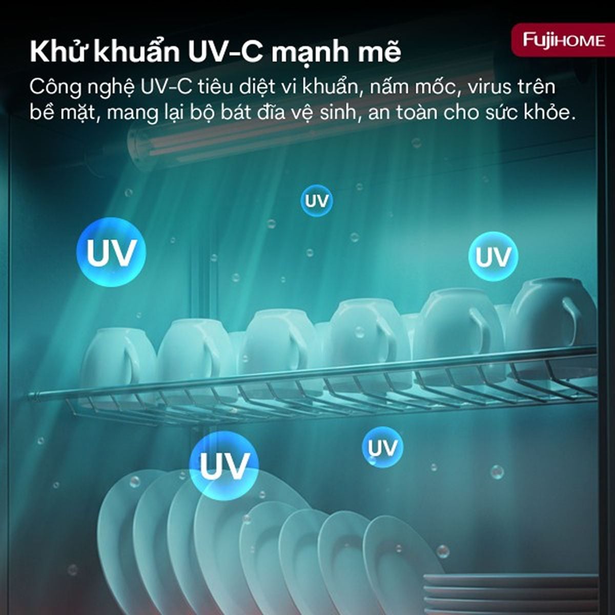 Ảnh minh họa Tủ sấy chén bát tiệt trùng Fujihome DD300A 3