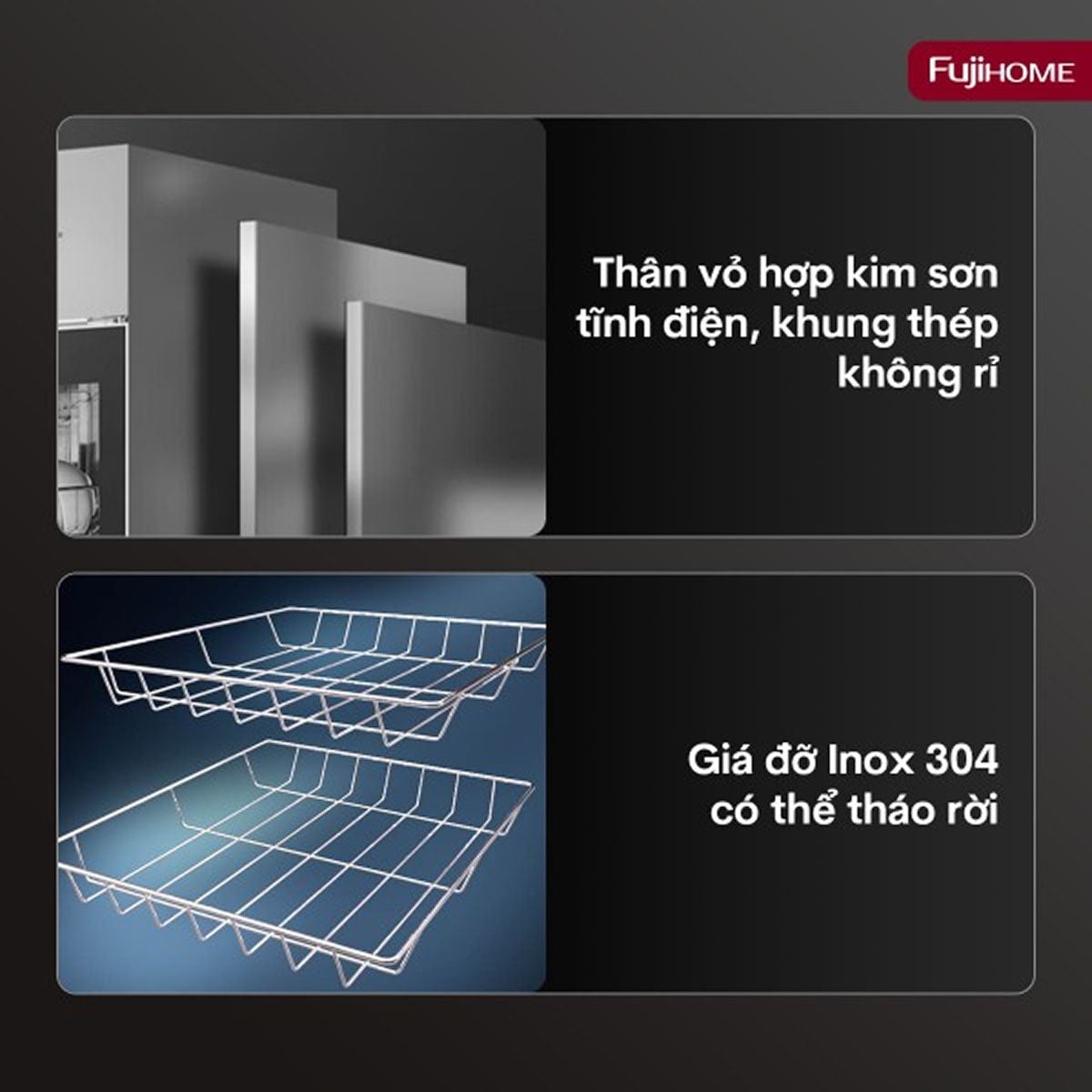 Ảnh minh họa Tủ sấy chén bát tiệt trùng Fujihome DD400A 3