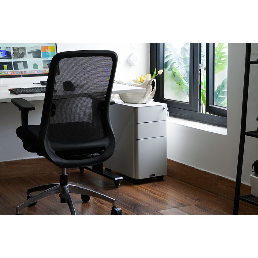 Ảnh minh họa Tủ tài liệu thép di động HyperWork IVY SLIM - Màu đen 2
