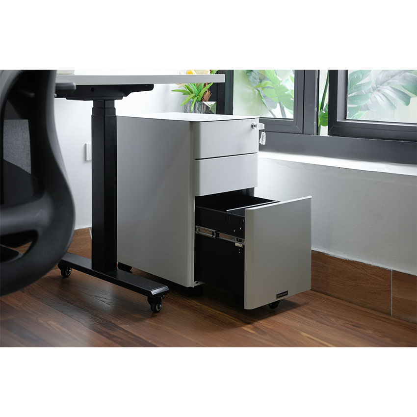 Ảnh minh họa Tủ tài liệu thép di động HyperWork IVY SLIM - Màu trắng ghi 1