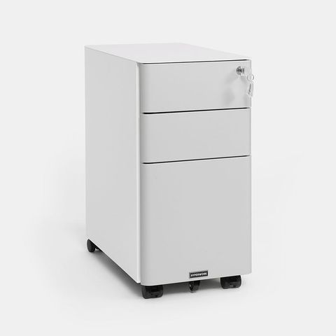 Tủ tài liệu thép di động HyperWork IVY SLIM - Màu trắng ghi