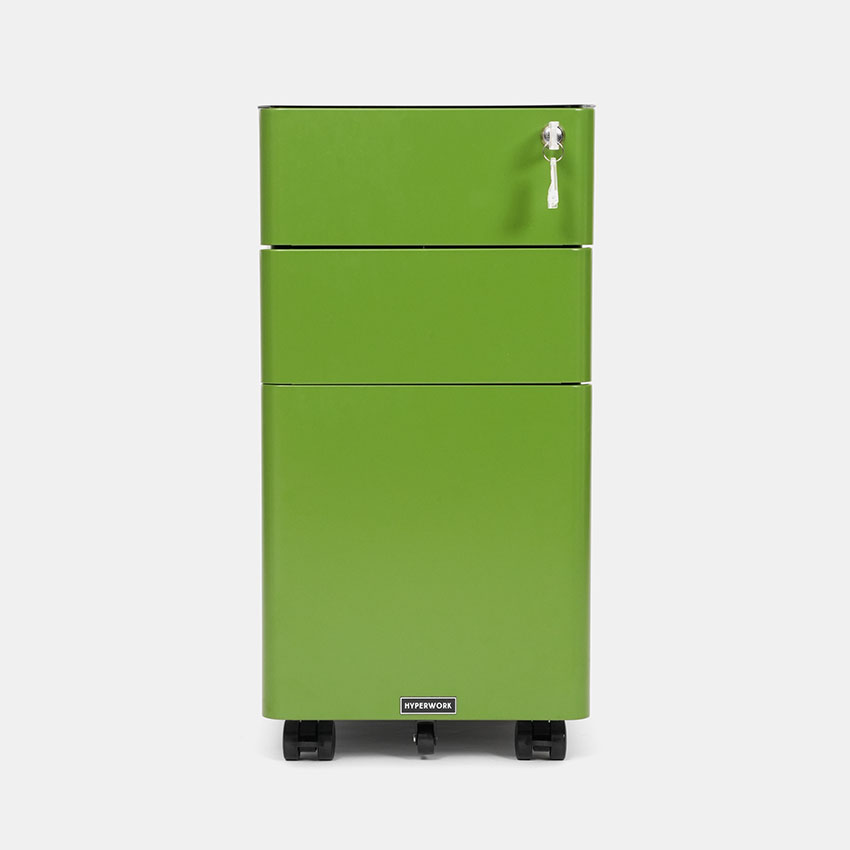 Tủ tài liệu thép di động HyperWork IVY SLIM - Màu xanh