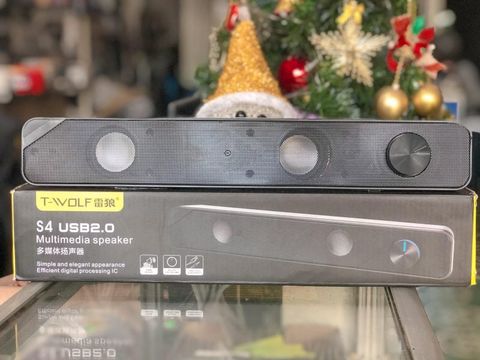 Loa T-Wolf S4 2.0 3W x2 Soundbar LED, Jack 3.5mm USB Tiện Dụng