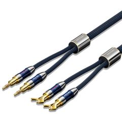  Vention Dual Banana Plugs to Dual Spade Plugs Speaker Wire 5M Blue 