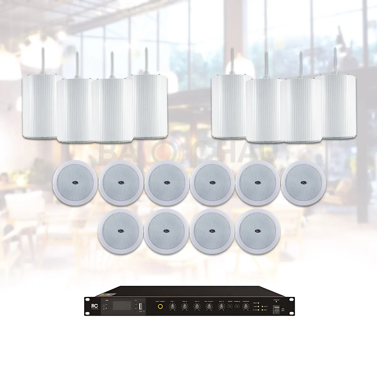 Ảnh minh họa Hệ Thống Âm Thanh Nhạc Nền Quán Cafe, Nhà Hàng, Shop, Spa ITC 10 (ITC T-200B, ITC T-206B, ITC T-240DTB) 1