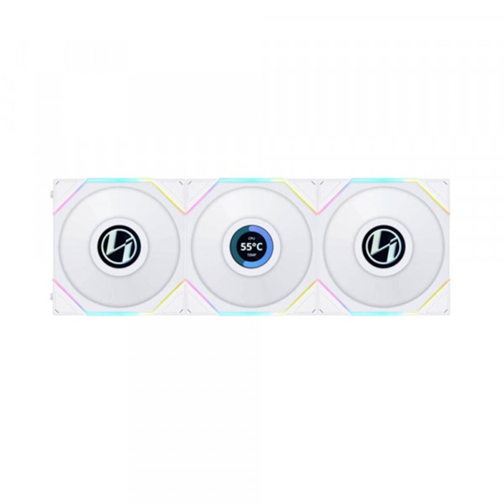 Quạt tản nhiệt máy tính Lian Li TL LCD Wireless 120-3 White - 12TLLCD1W3W