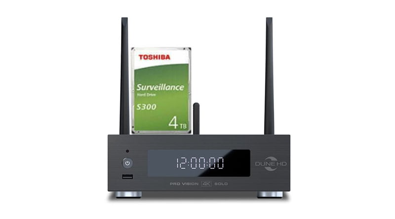 Ảnh minh họa Combo Đầu Dune HD Pro Vision 4K Solo + Ổ Toshiba 4TB S300 - Kết nối Ổ gắn bên trong. 1
