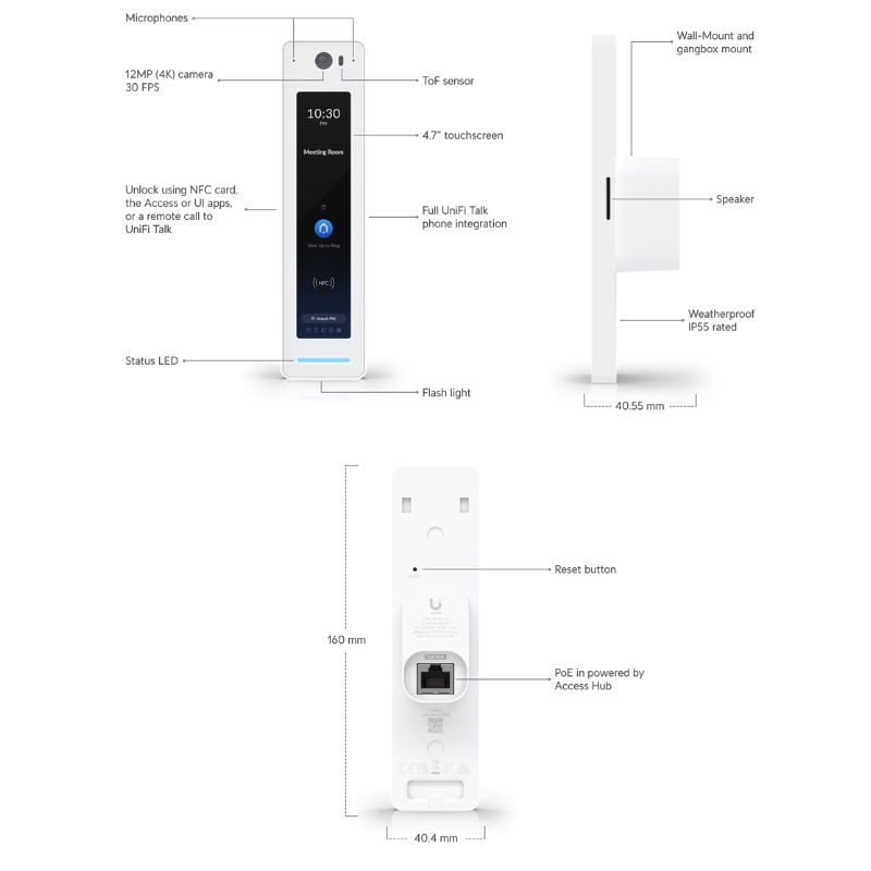 Ảnh minh họa UniFi Access Reader G2 Professional (UA-G2-Pro) 2