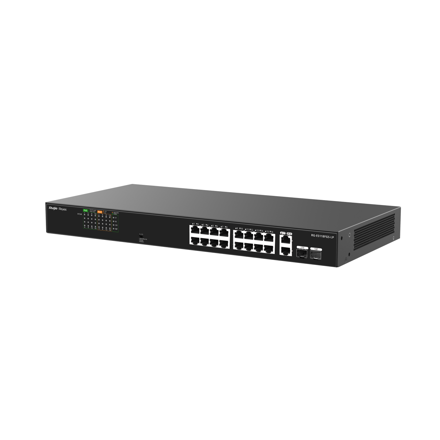 Ảnh minh họa Unmanaged switch 16 cổng PoE RUIJIE RG-ES118FGS-LP 2